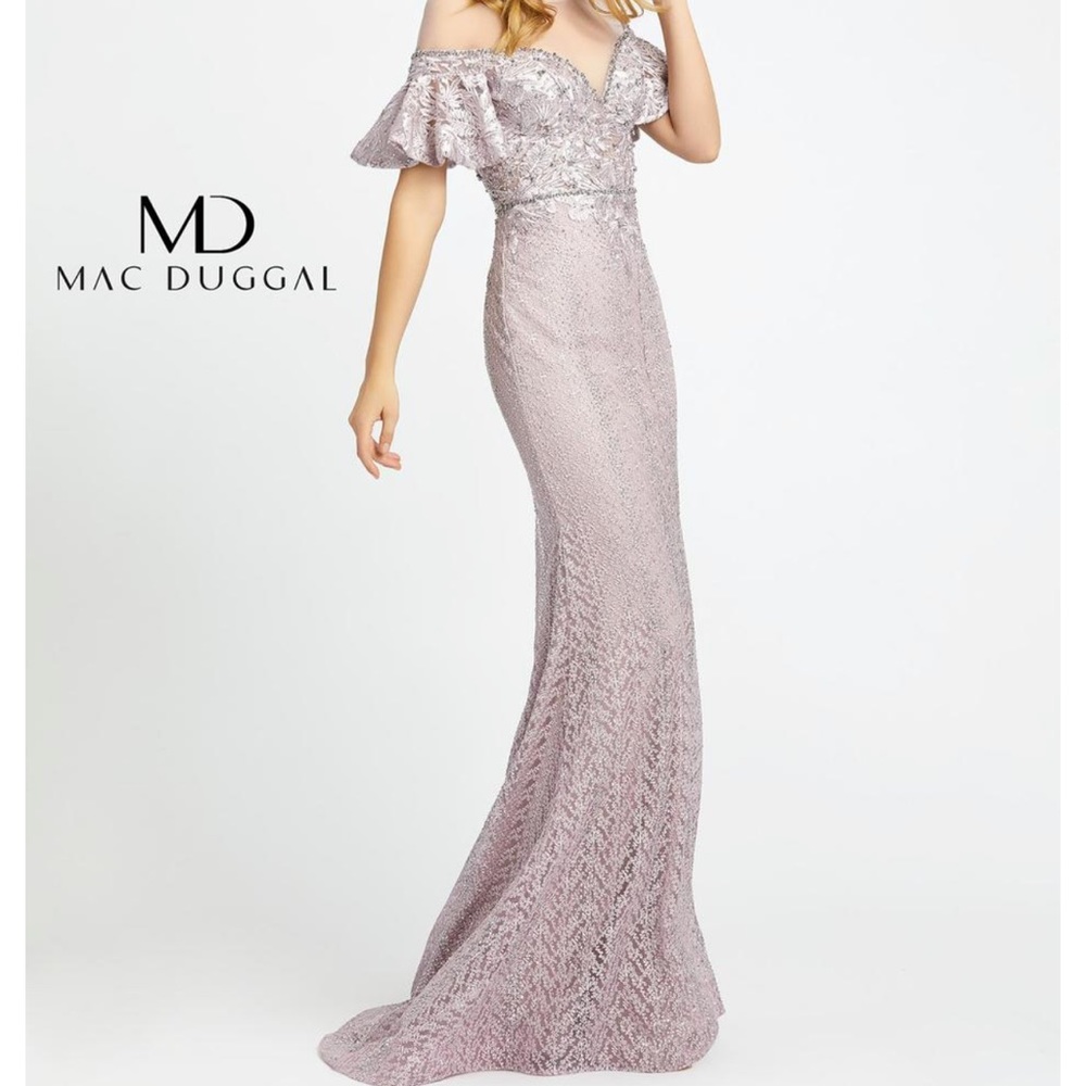 Mac Duggal 20140 Embellished Mesh Dress
